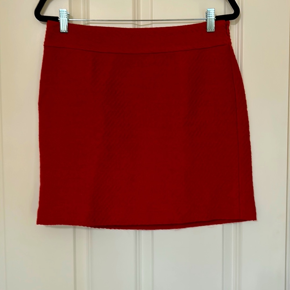 Banana Republic red wool mini skirt
